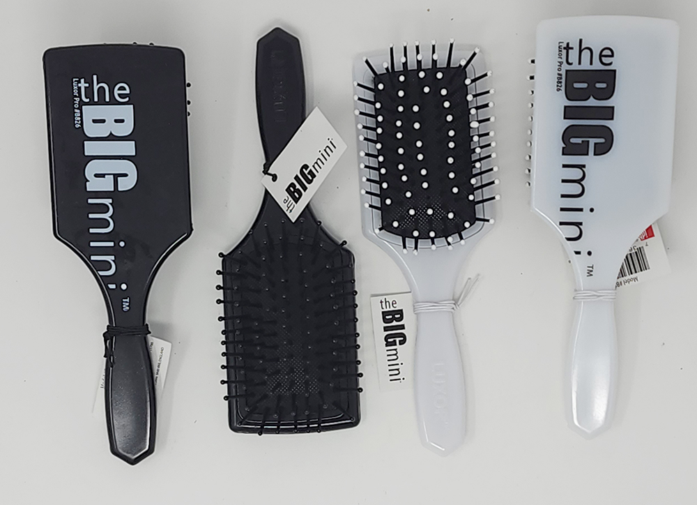 MADE IN THE USA - Big Mini Paddle Brush In Black and White UPC # 736658028263